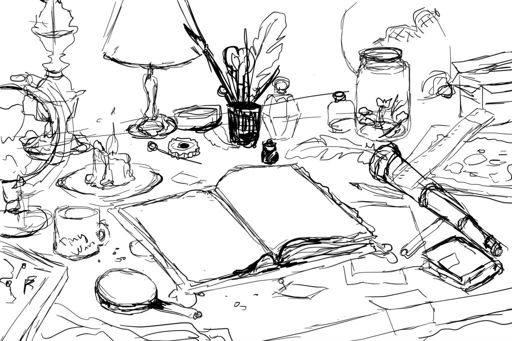 messy-table-sketch